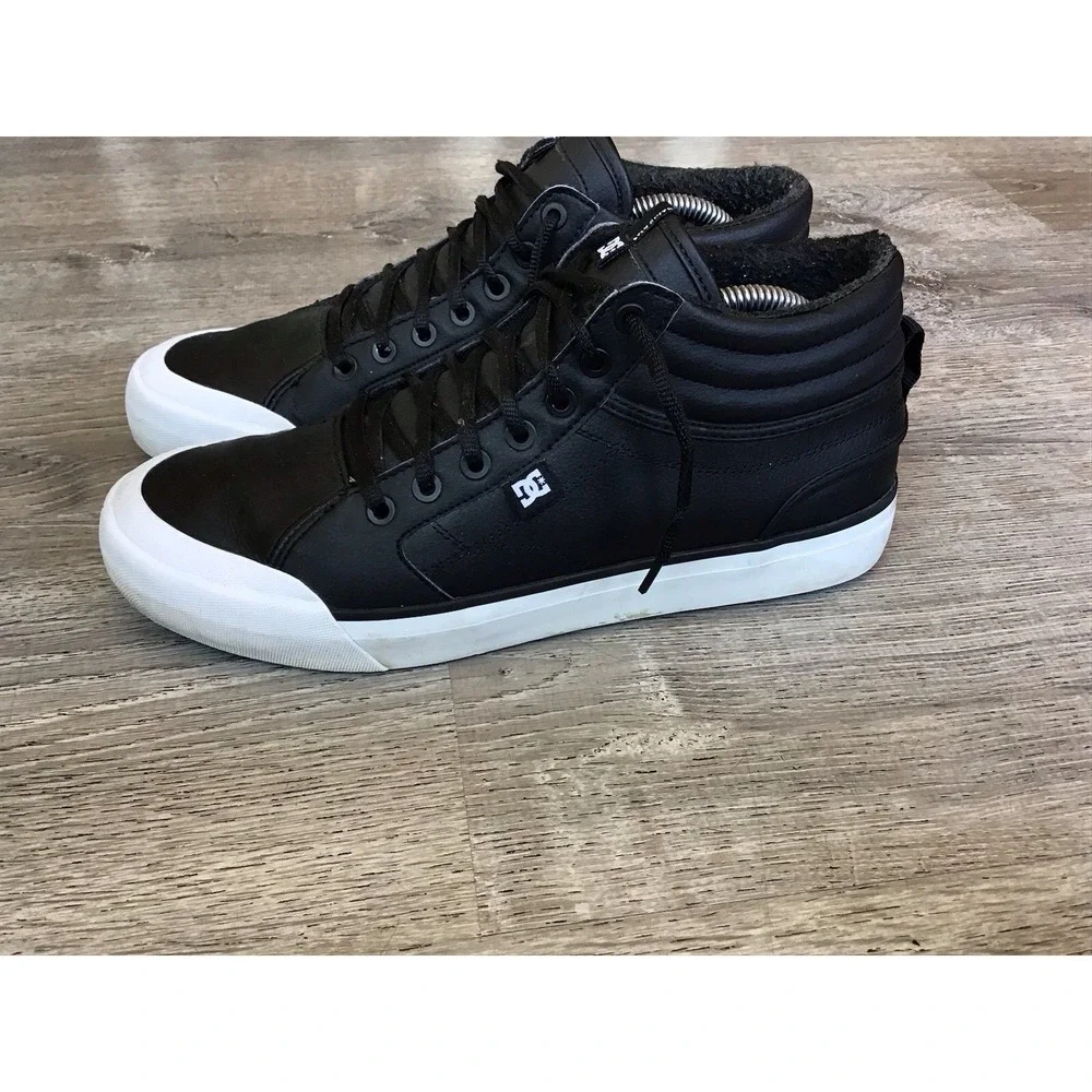 DC Shoes Evan Smith Hi Womens Size 11 Black Shearling Lined Skateboard Sneakers